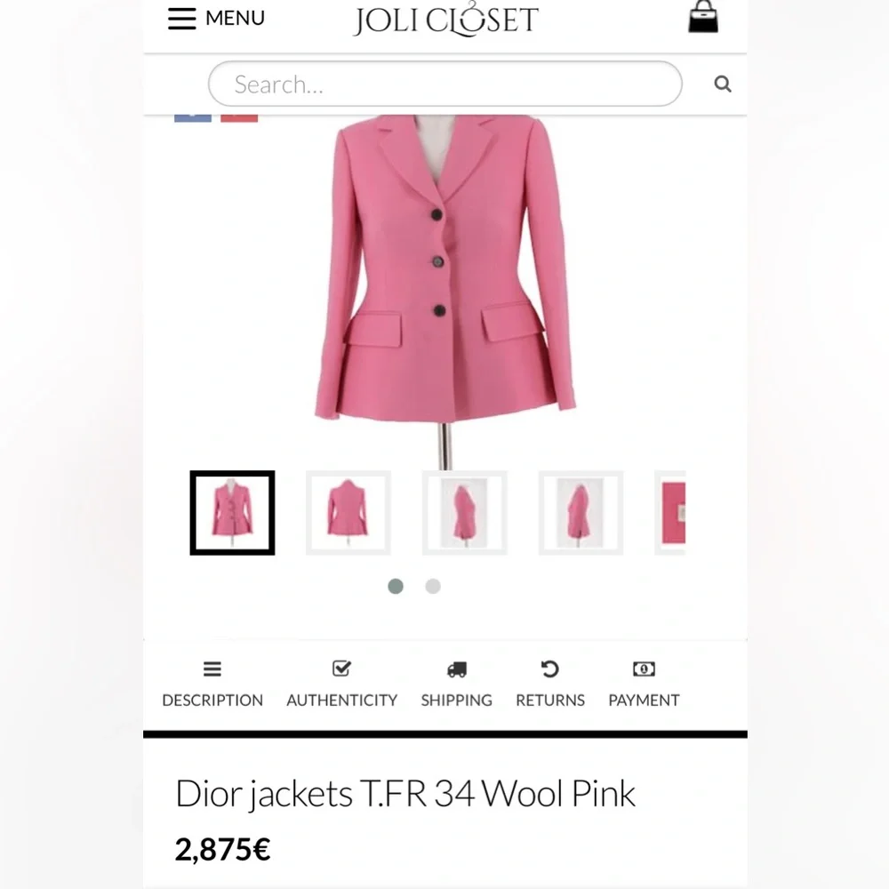 EST $1200 Vintage Christian Dior Women's Blue Blazer